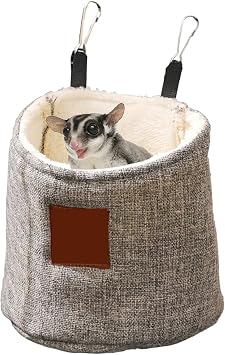 Sugar Glider Hanging Sleeping Pouch, Warm Soft Bed for Small Pets