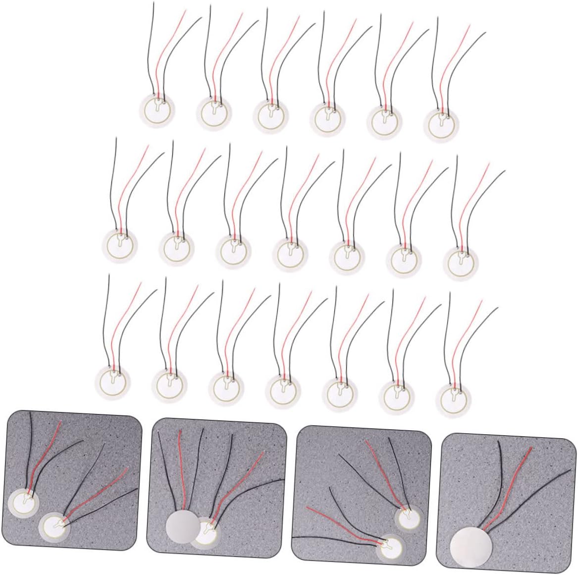 20pcs Piezoelectric Ceramic Disc for Electronic Drums Guitars and Microphones Compact Self-excited Transducer for Miniaturization and Thinning