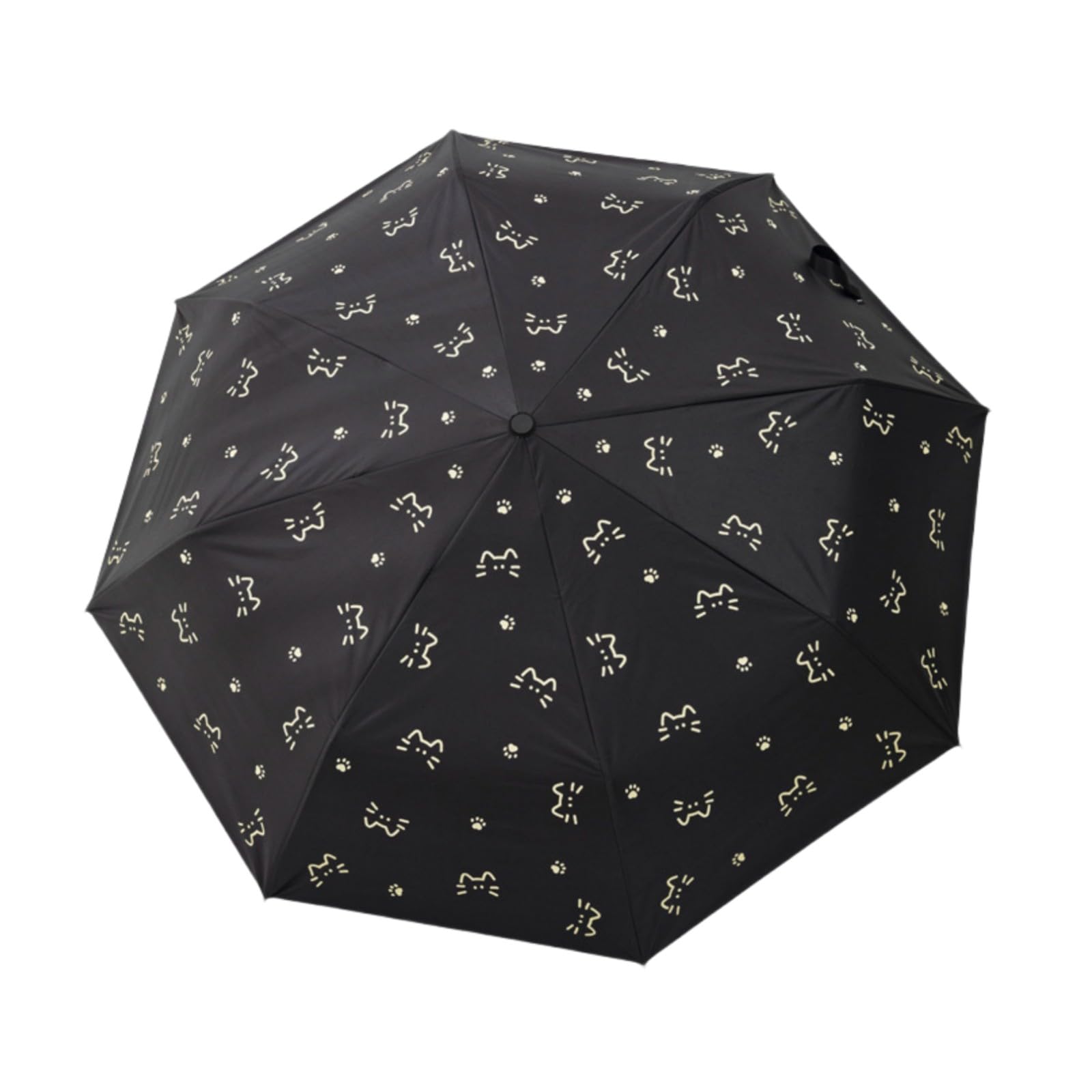 Compact Cat Umbrella - Automatic Folding, Dual-Use Rain and Sun Protection, Black Coating Anti-UV, Windproof, Lightweight, Portable Travel Companion for Men and Women