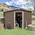 RTDTD 8FT x 6FT Outdoor Storage Shed, Waterproof, Lockable Door Metal Tool Shed with Sliding Door and Air Vents, Storage House for Gardening Tools, Metal Storage Shed for Garden, Backyard, Lawn
