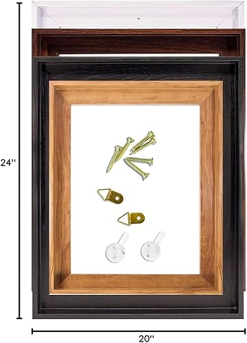 Vista 59 de ART Marco flotante de lona, marcos flotantes con aspecto de madera, pintura de pared para 1.25 pulgadas, impresiones de lienzo personalizadas, Negro
