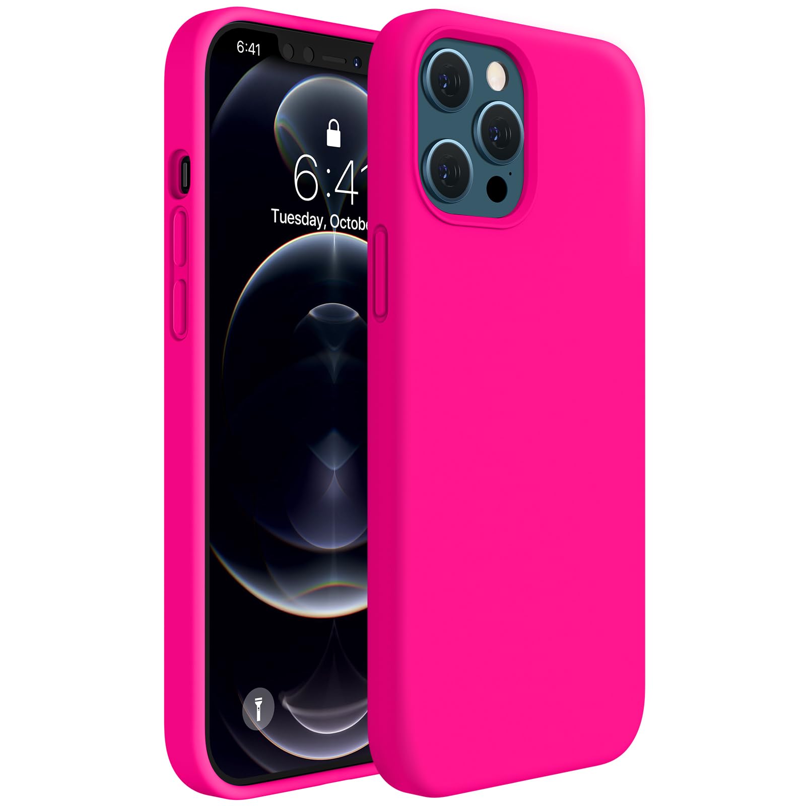 Miracase Silicone &amp; Magnetic for iPhone 12 Pro Max Case, Hot Pink