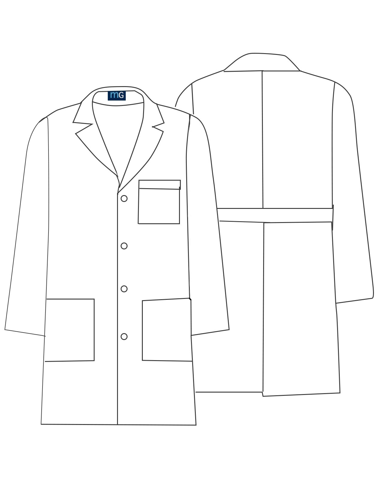 Medgear White Lab Coat 3003 Long Sleeve 39