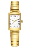 Vintage Small Golden Bracelet Women’s Watch Fashion Business Rectangular Waterproof Quartz Wristwatch with Roman Numerals Dial,Stainless Steel Band with Adjustment Tool Included