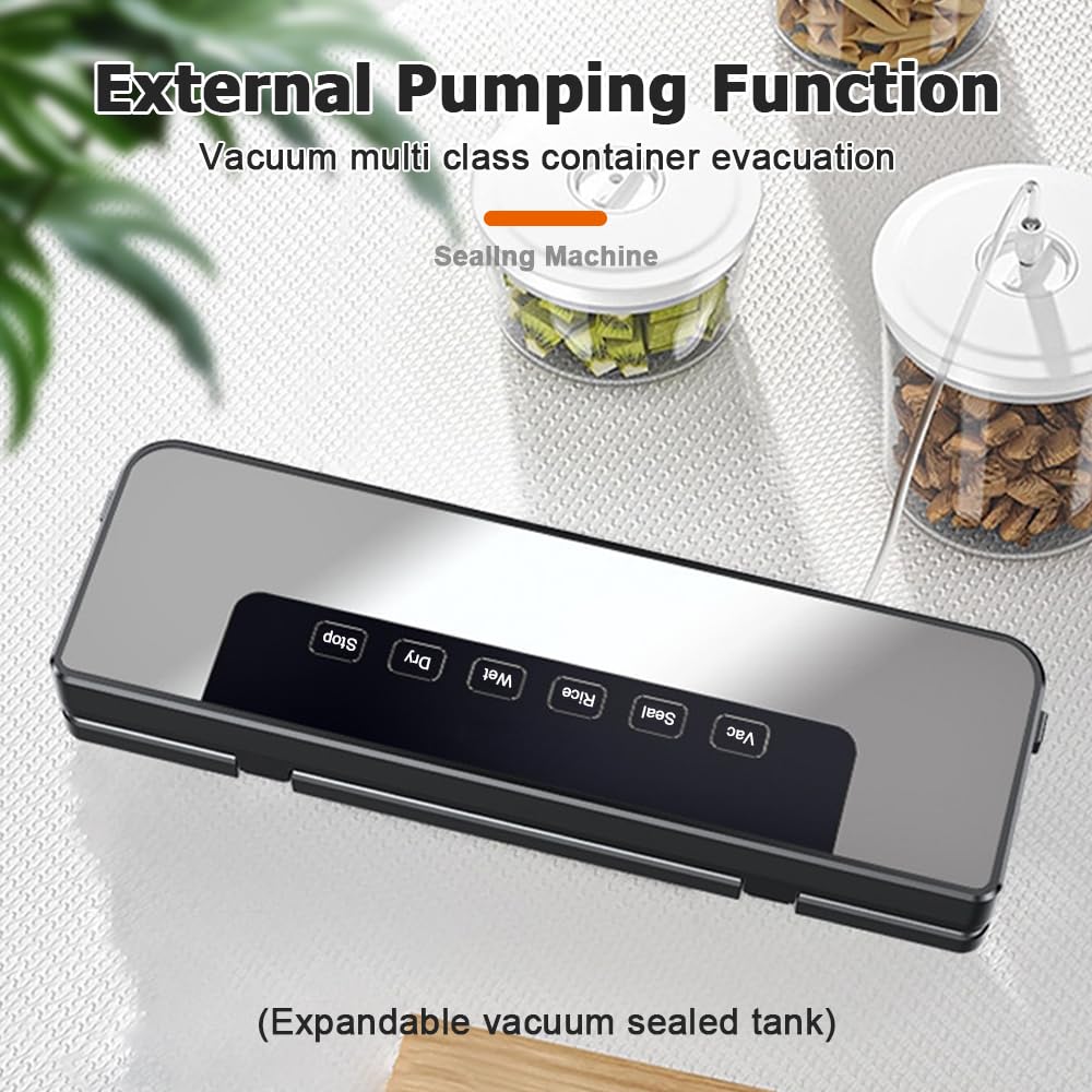 LEHMANN Vacuümmachine, Vacuümapparaat voor Droge en Vochtige Levensmiddelen, houdt tot 8 x Langer Vers, Folielasapparaat met een Stevige Lasnaad van 30 cm, Vacuum Sealer incl. Aanzuigslang