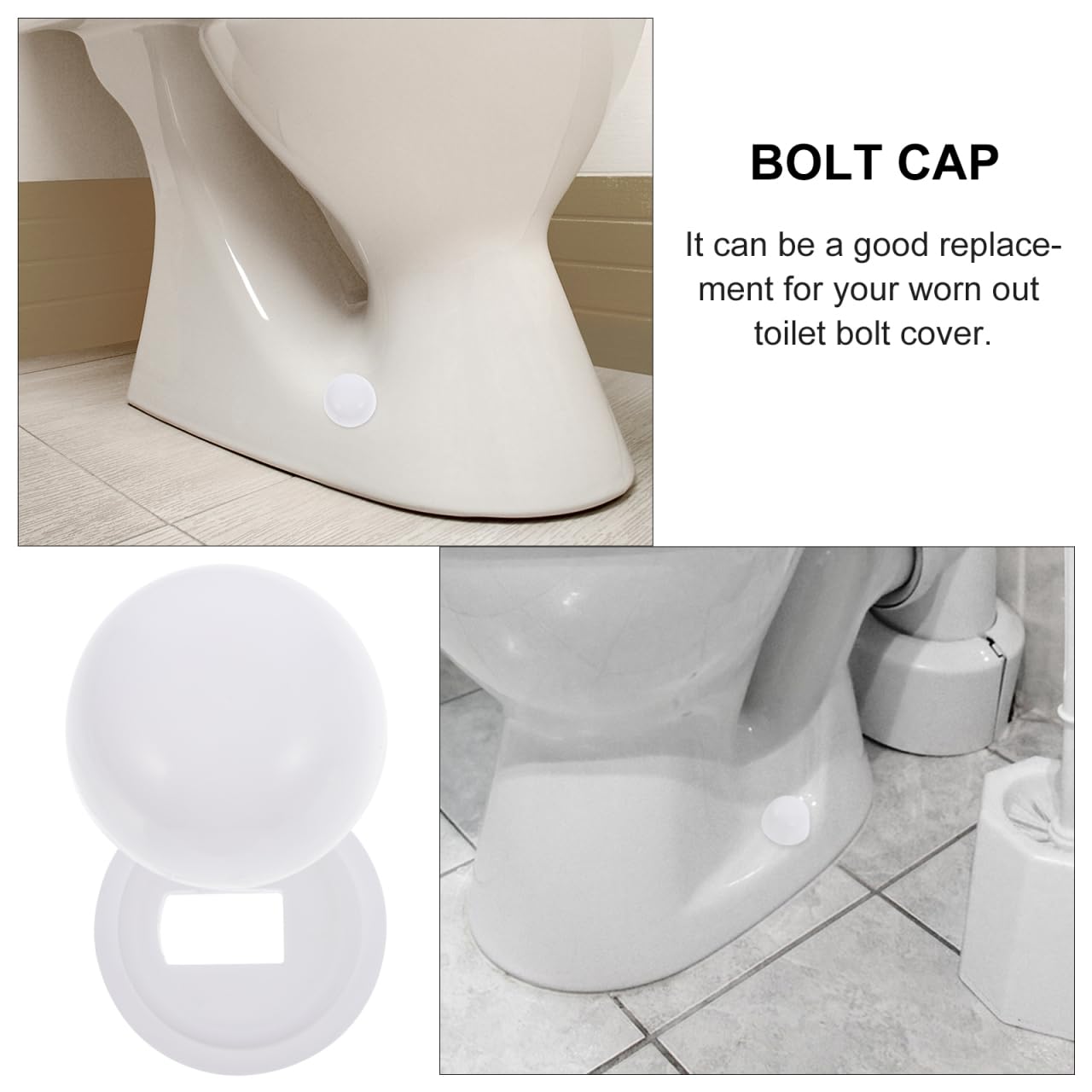HOMSFOU Wc Schraubenkappen Set 4 Paar Toilettenbolzen Abdeckkappen Aus Kunststoff Universal Toilettenschüssel Installation Zubehör Zur Verdeckung Von Befestigungen Und Als Ersatz Für Abgenutzte Kappen