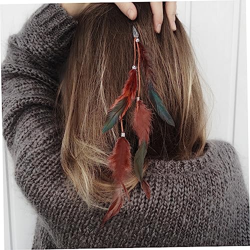 Plume avec clips extensions cheveux pour coiffure bohème chic de fête - 4