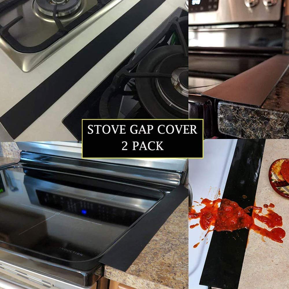 Siliconen ovenspleetafdekking, 53,5 cm splijtvulling, dicht tussen aanrecht, fornuis, oven, wasmachine en keukengerei, wit, 2 stuks