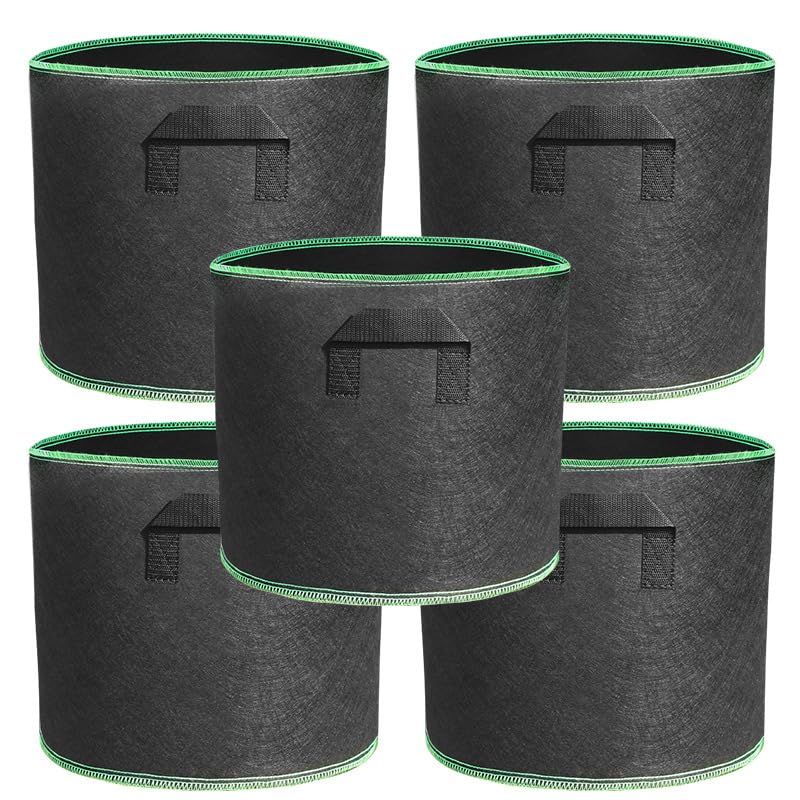 WJWINER 5 Pcs Sac de Plantation, Jardiniere Tomate, Sac Plantation Pomme de Terre, Plantation Noirs pour, Sac de Culture Bac avec Poignées, pour Balcon,...
