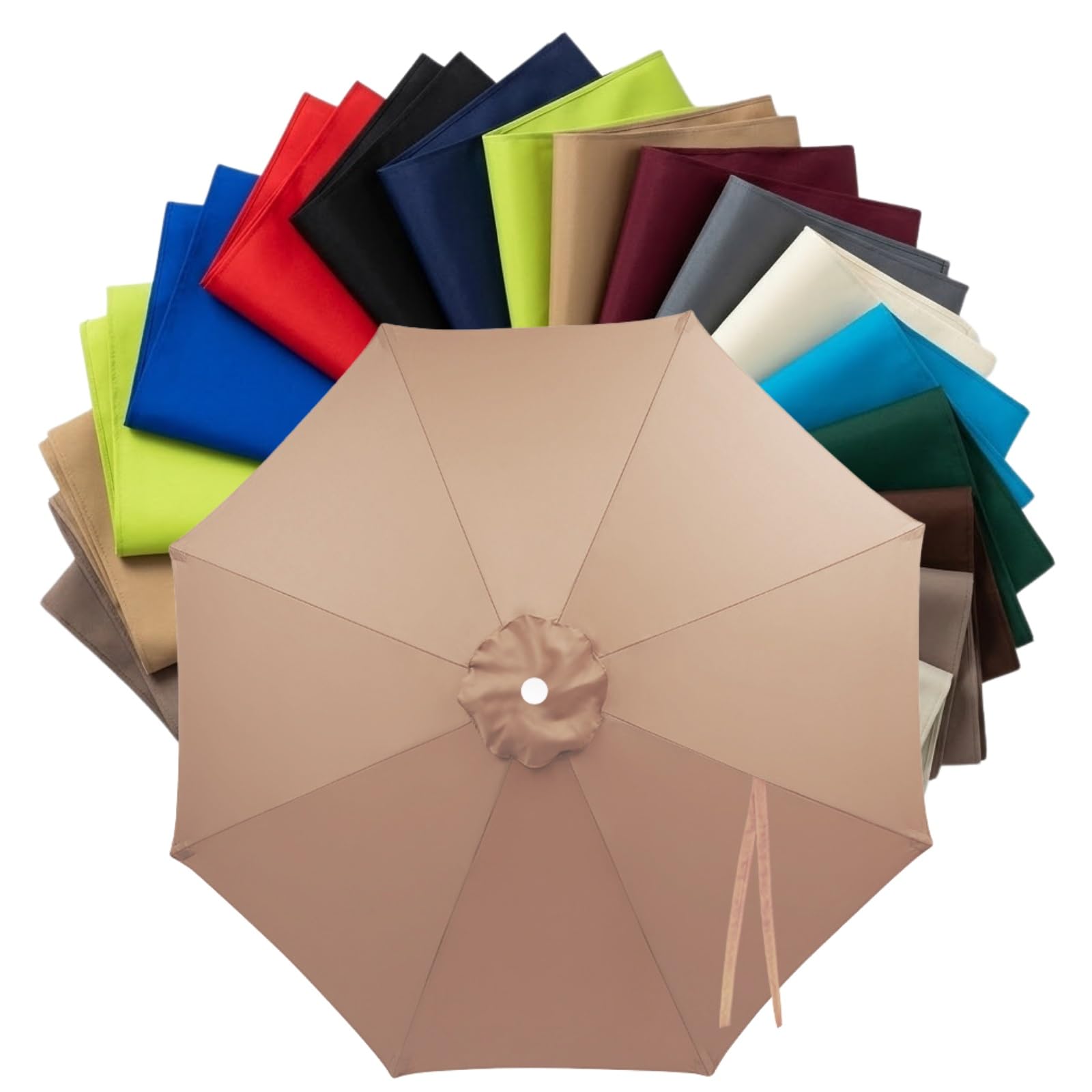 Replacement Parasol Canopy 2m to 4m, Waterproof Polyester Patio Umbrella Replacement Cloth for 6/8 Arms, Sunshade Garden Parasol Fabric Cover, UV Protection(Champagne,2.8m (9.2FT) - 6 Ribs) โ image 1