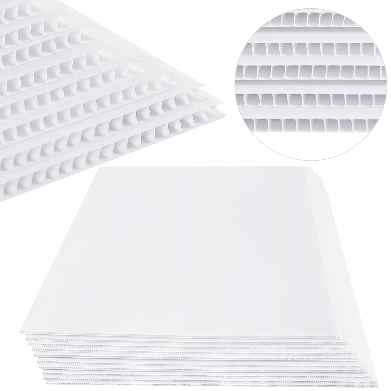 Patelai 12 Pcs 20 x 40 Inches Corrugated Plastic Sheet Corrugated Poster Board 4mm Thick Waterproof Blank Board Sheets Plastic Yard Sign for Garage and Estate Sale, Indoor and Outdoor Use (White)