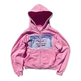 Zip up Hoodie Y2k Oversized Graphic Hoodies Unisex Grunge Jackets Streetwear Vintage 2000s Emo Clothes