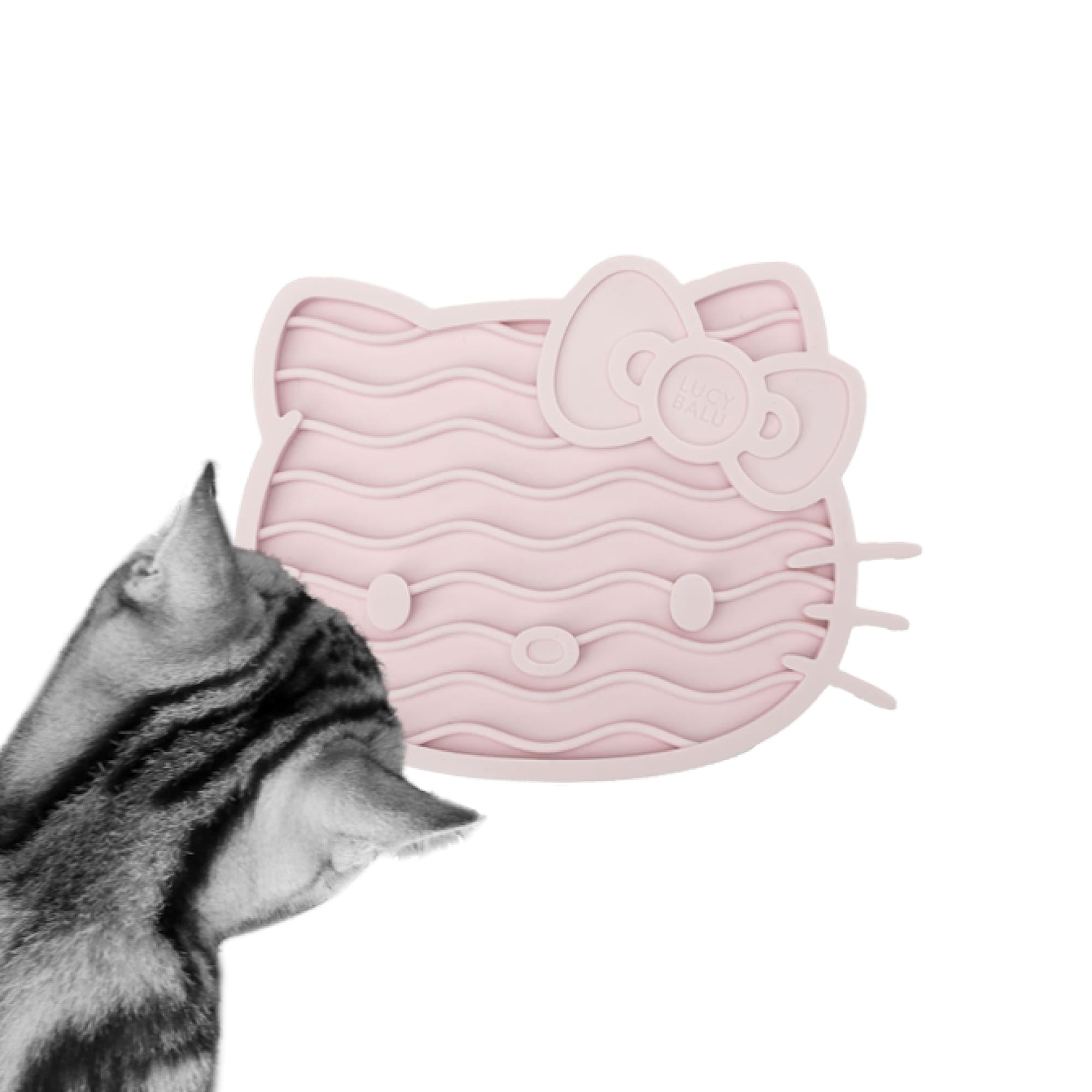 LucyBalu X Hello Kitty ZENCAT Licking Mat for Cats | Cat Lick Mat | Slow Feeder | Lick Mat Made of Food-Grade Silicone | Silicone Mat for Licking | Pink