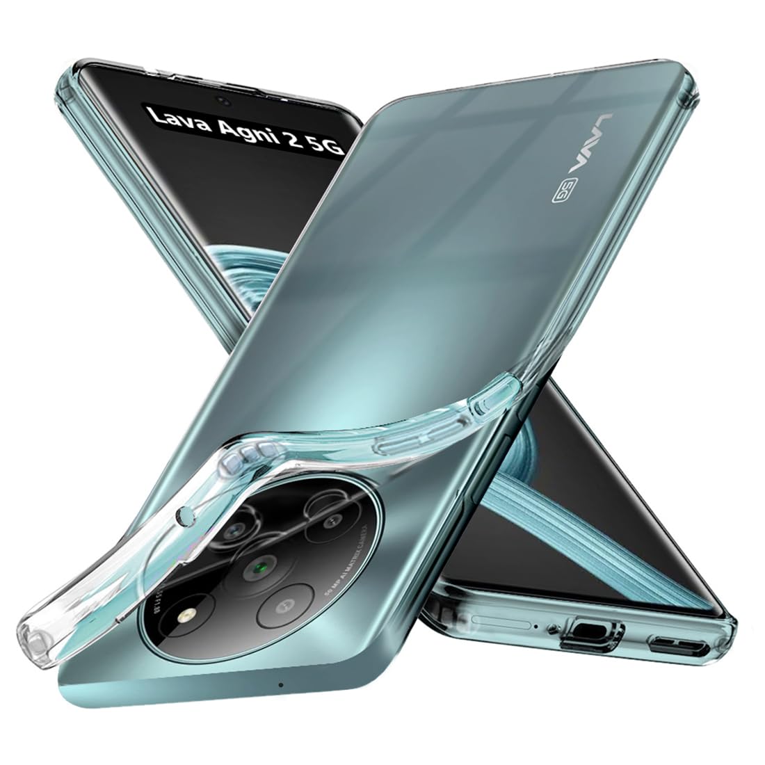Fashionury Shockproof Crystal Clear Back Cover Case for Lava Agni 2 5G | Transparent Back Cover Case | Raised Bumps for Camera & Screen Protection | 360 Degree Protection for Lava Agni 2 5G (B0CHWB264X) Amazon Price History, Amazon Price Tracker
