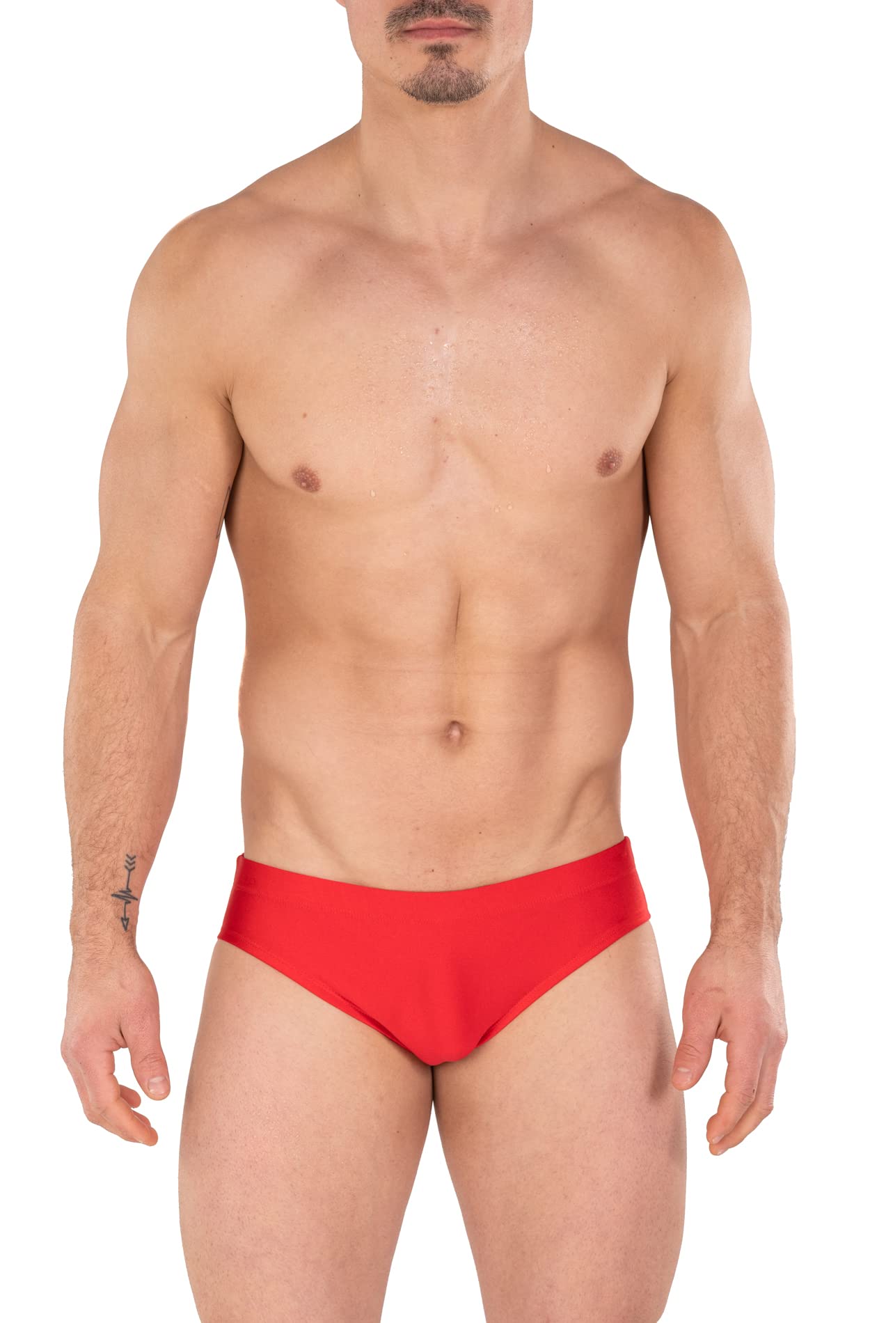 Mens New Solid Hot Body Bikini Swimsuit Gary Majdell Sport Red Small