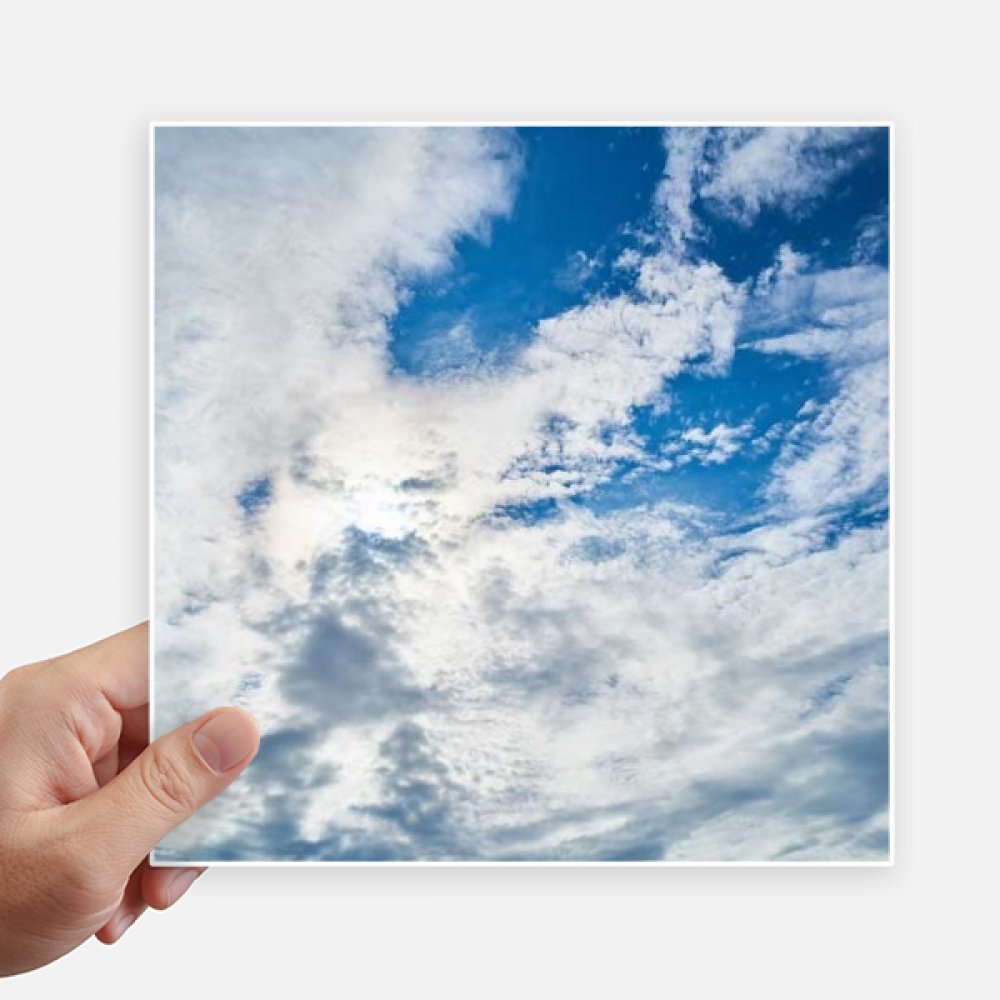 Autocollant carré nuages bleu ciel pour personnaliser vos murs et ordinateurs portable - Lot de 4