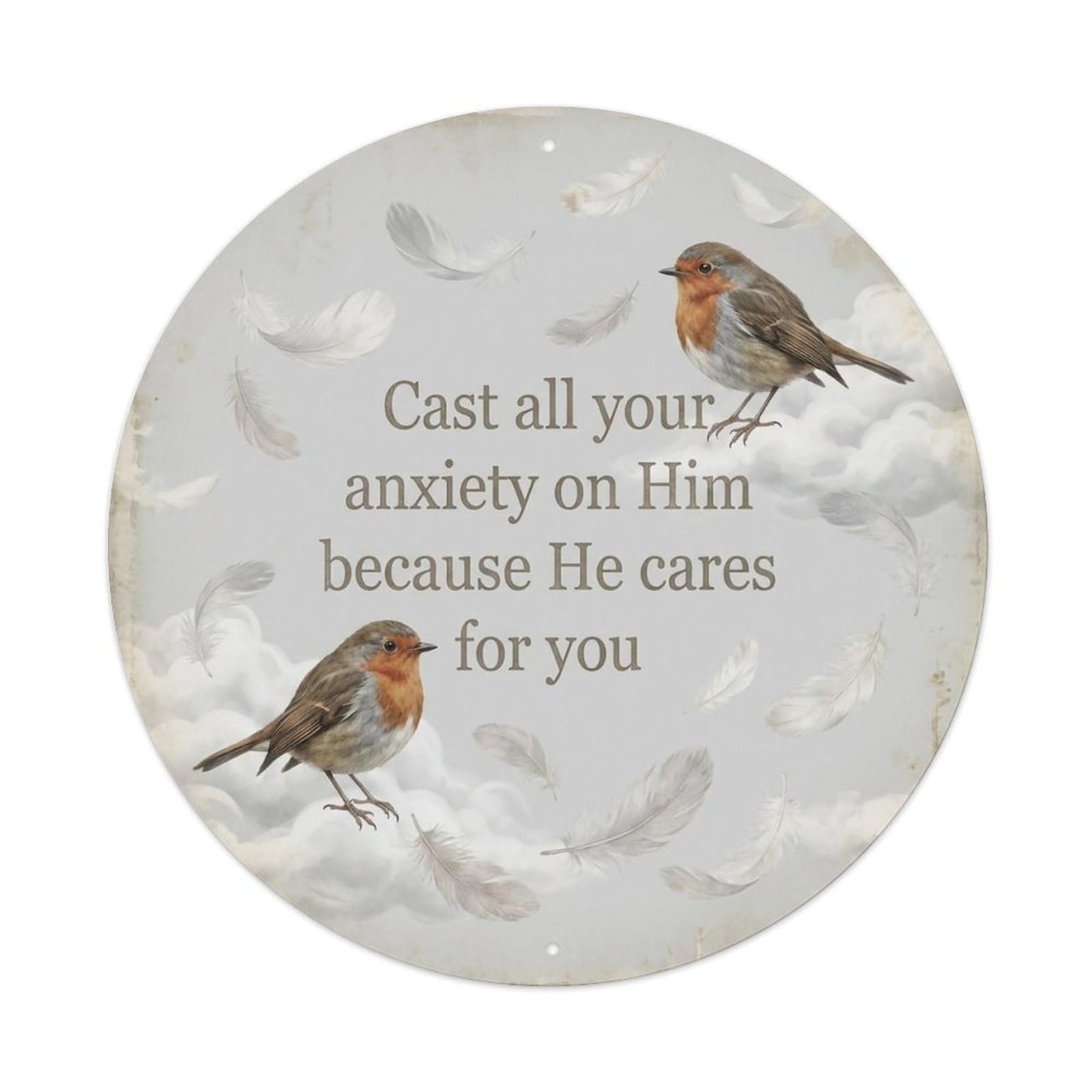 European Robin Garden Sign Heaven Love Tranquility Metal Tin Sign