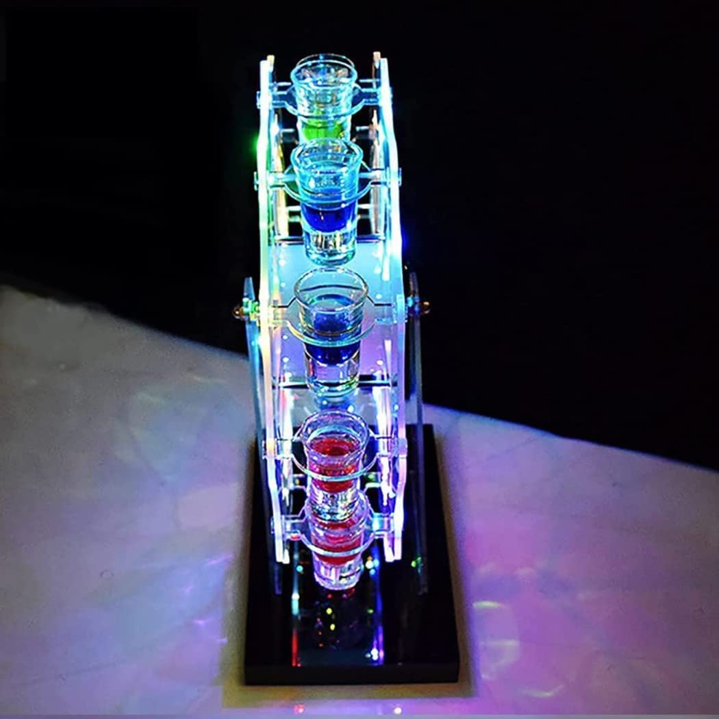 新品 テキーラ観覧車 LED 観覧車 ワインラック 酒グラススタンド 充電式 Amazon｜テキーラ観覧車 LEDお酒ボトル観覧車 観覧車 お酒棚 お