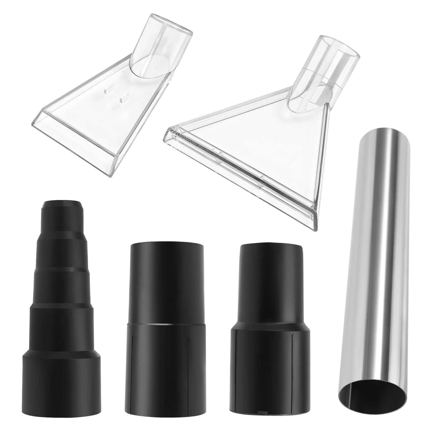 CosyCaya Universal Vacuum Nozzle for Attachments 2 Portable Transparent with 3 Connectors Shatter Proof Sofa Carpet Cleaning Nozzle Wet/Dry Vacuum Carpet Cleaner Spare Parts