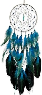 Blue Dream Catchers Glow in The Dark Turquoise Gem Dreamcatcher for Boys Girls Kids Bedroom Handmade Decor Wall Hanging