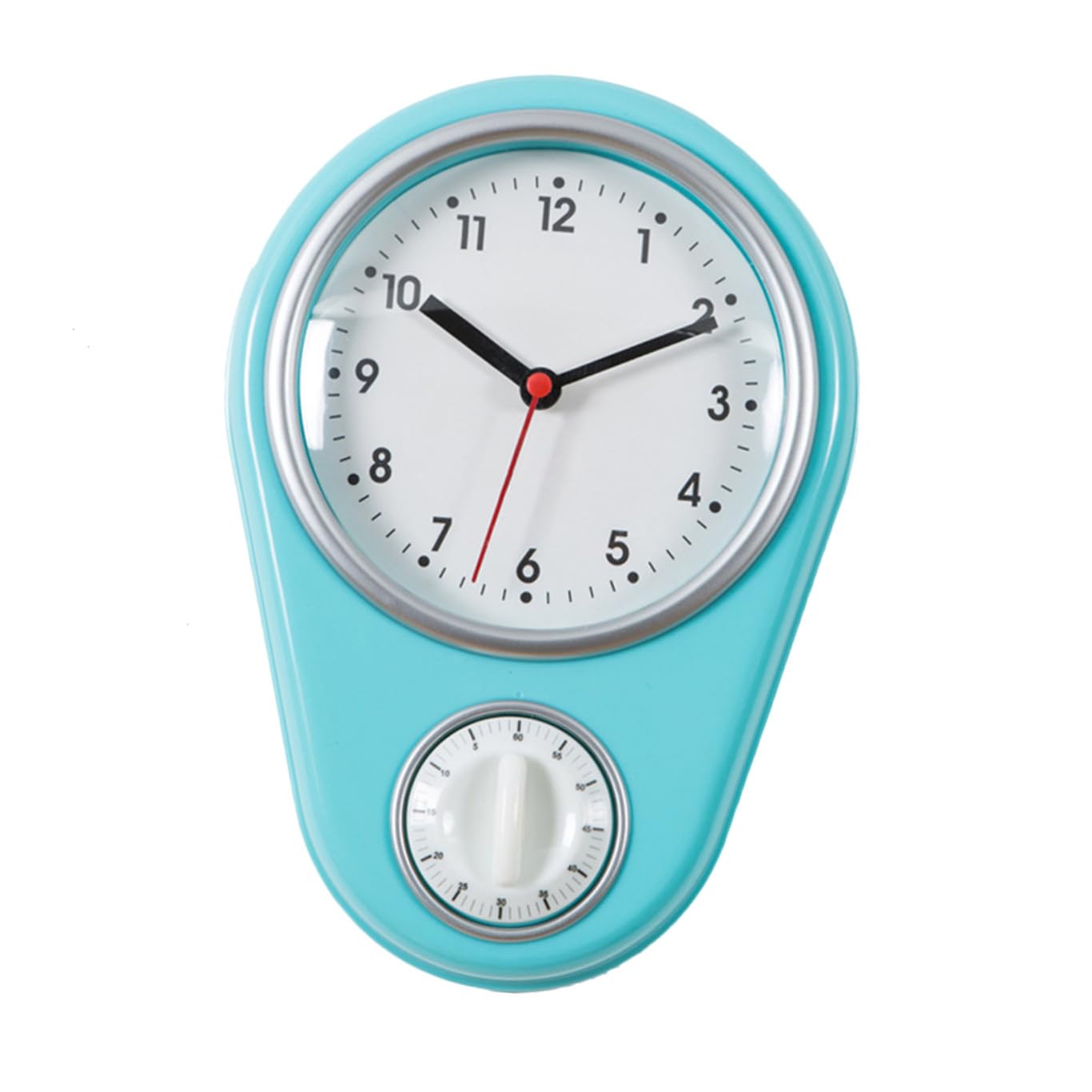 Cabilock Kreativer Mechanischer Küchentimer Wanduhr Ohne Batterien Moderne Blaue Zeitschaltuhr Küchenwanduhr Geräuschlos Für Haushalt Und Wohnräume Geeignet