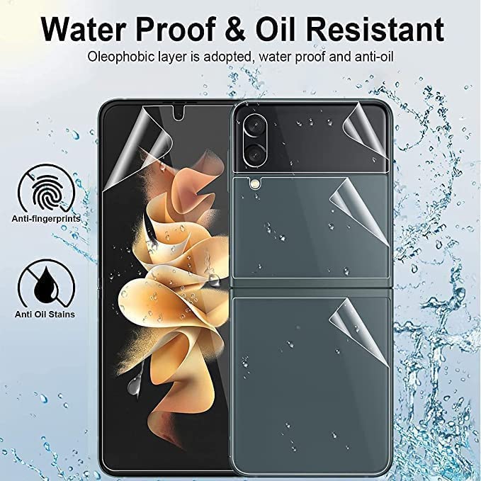 Image of Membrane Hydrogel Screen Protector | Compatible With Samsung Galaxy Z Flip4 5G | 5 Pieces (1-Inner, 3-Back and 1-Hinge) | Self-Healing | Fingerprint Unlock (Pack of 1)