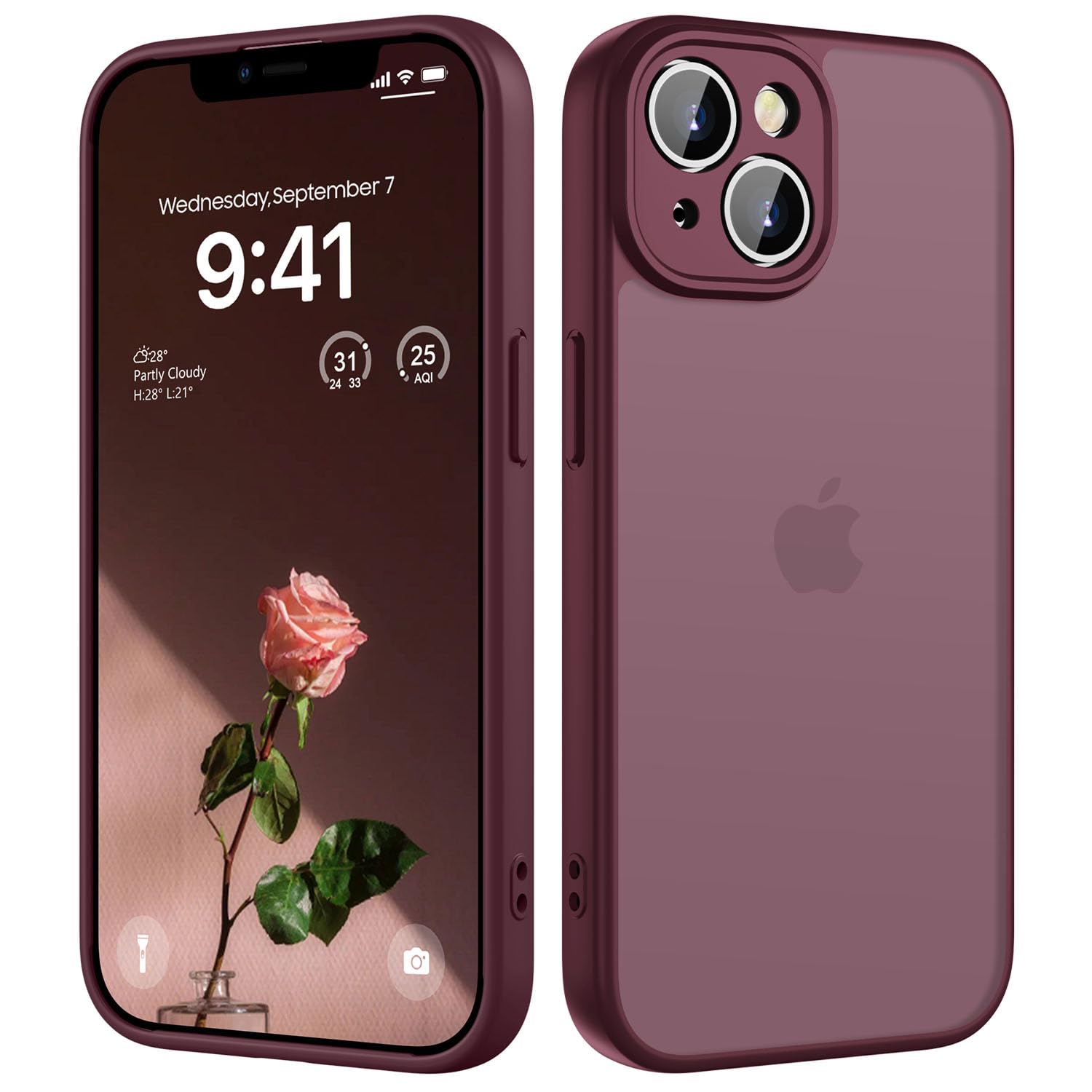 HGH für iPhone 14 Hülle, Dunkel Rot