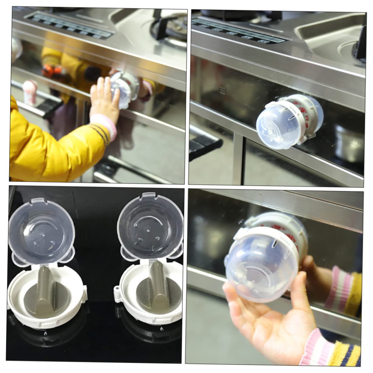 6pcs Gas Stove Knob Covers for Safety Protective Caps to Prevent Accidental Gas Activation Easy to Install Safety Guard for Kitchen Use