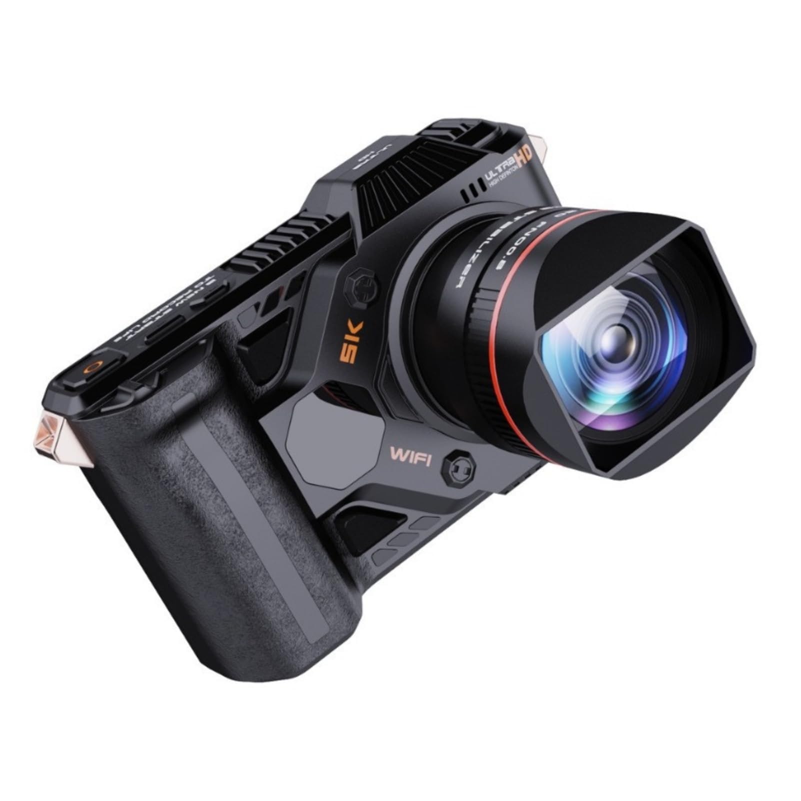 Aparat Cyfrowy 5K z kartą 64 GB, Profesjonalny Aparat Cyfrowy z Zoomem Optycznym 50X do Fotografii, Kamera Noktowizyjna na podczerwień 5G WiFi 16:9 do Vlogowania w Podróży