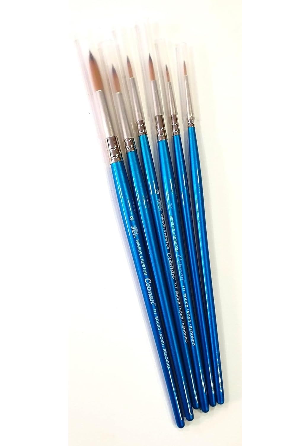 Cotman Winsor & Newton Aquarellpinsel mit kurzem Griff, Serie 111. NO. 0. 1. 3. 4. 5. 8