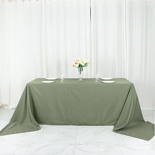 Tableclothsfactory 90x156 Eucalyptus Sage Green Mantel de poliéster rectangular al por mayor Mantel de lino para fiesta de boda Restaurante