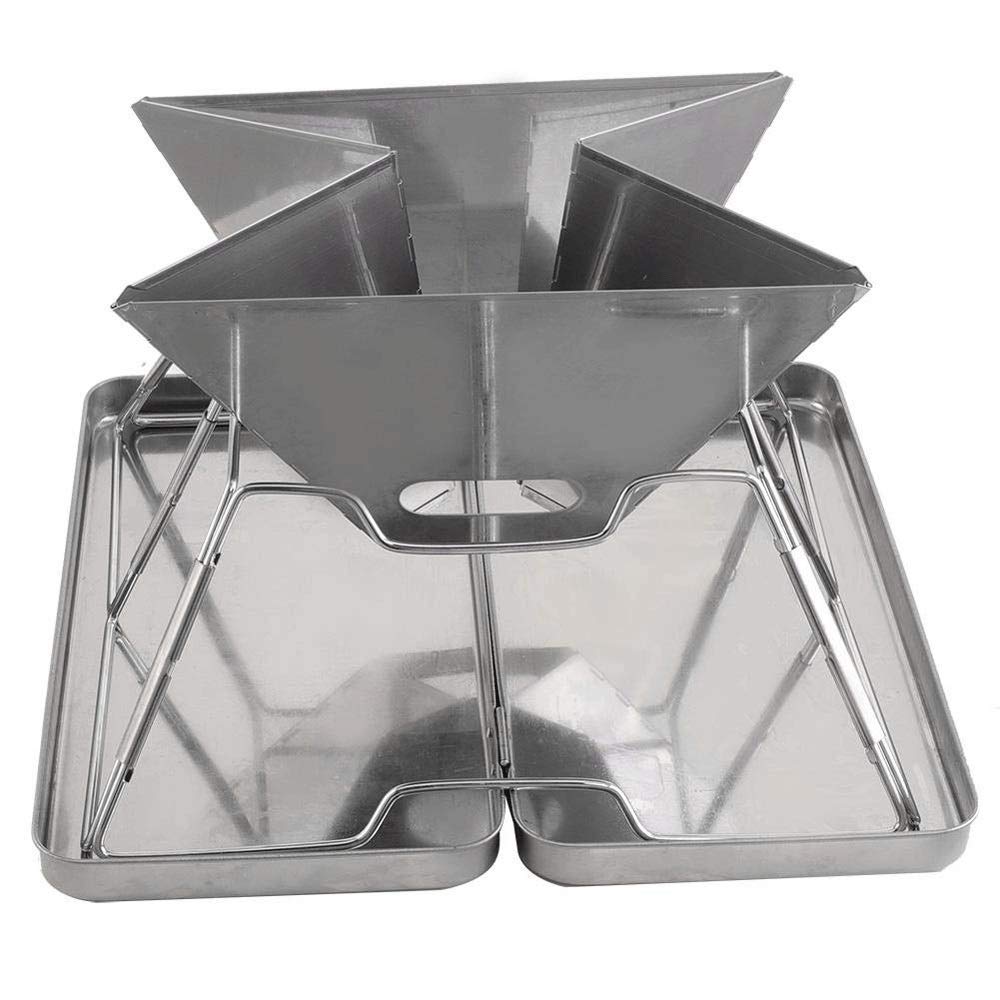 KANBUN składany grill węglowy, przenośny grill do grilla lekki prosty grill na kemping, ogród, na zewnątrz, podróże Double the comfort