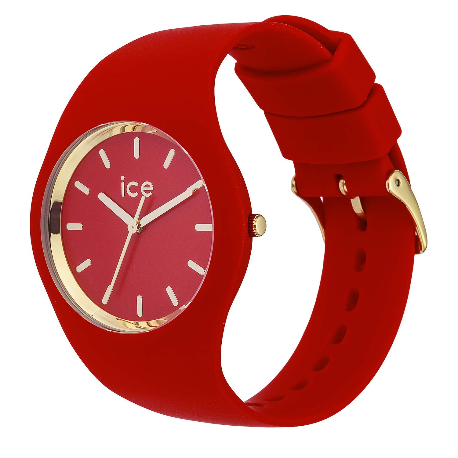 Ice-Watch - ICE glam color Red - Damski czerwony zegarek z silikonowym paskiem - 016264 (Medium)