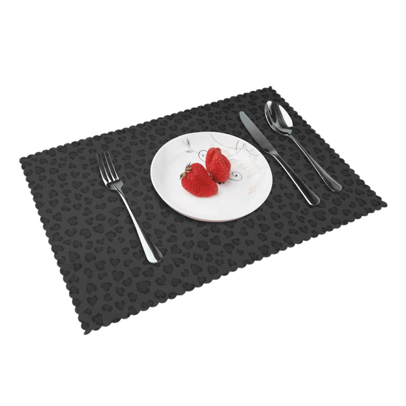 Set de table léopard noir résistant à la chaleur et l'huile