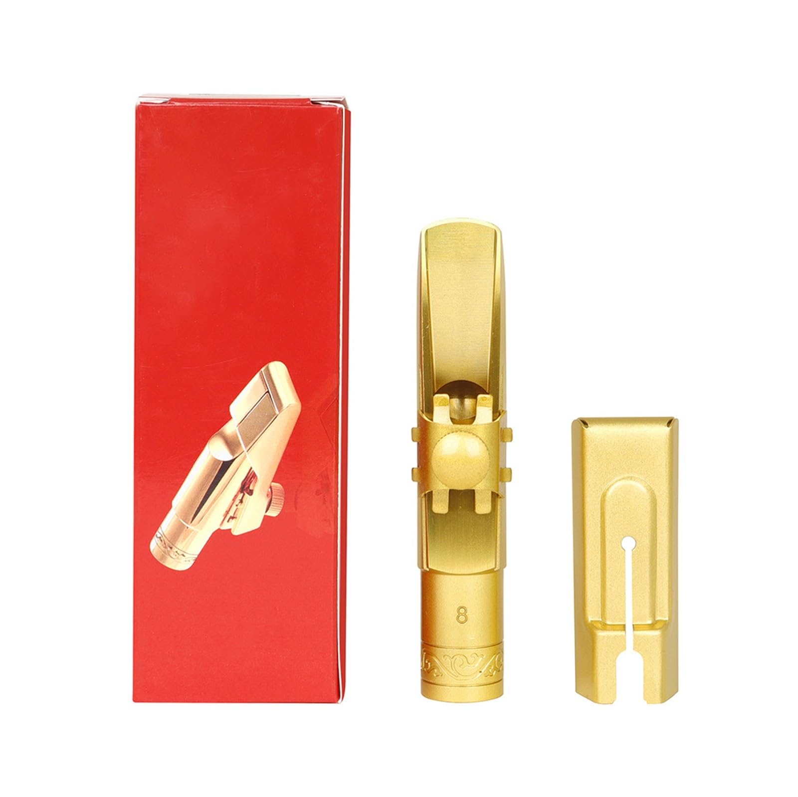 Boquilla De Latón Para Saxofón Tenor Plano B, Boquilla Deslizante Chapada En Oro Esmerilado Para Saxofón, Boquilla A Prueba De Herrumbre(8)