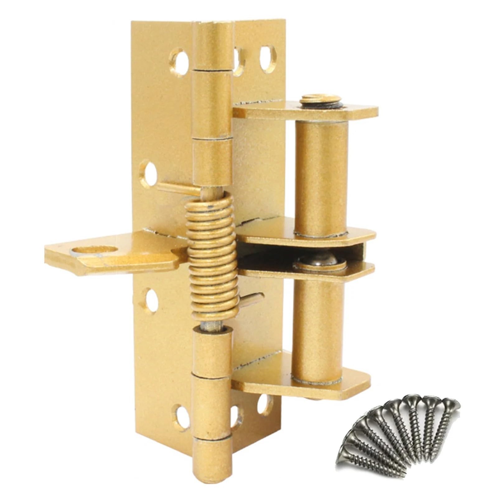 Flush Hinges Self Hinges Automatic Closing Spring Hinge with Positioning 90 Degrees for Wooden Door Cabinet(Gold)