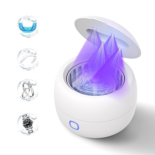 2025 Ultrasonic Retainer Cleaner Machine for Braces, Jewelry, Mouth Guard, Ultrasonic Cleaner with 3 Modes, Suitable for Dental Appliances, Mouth Guard, Night Guard Braces, Jewelry - White
