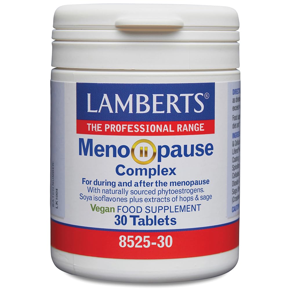 Lamberts Meno-Pause Complex – with SOYA Isoflavones, Hops & Sage – Menopause Support – 30 Vegan Tablets