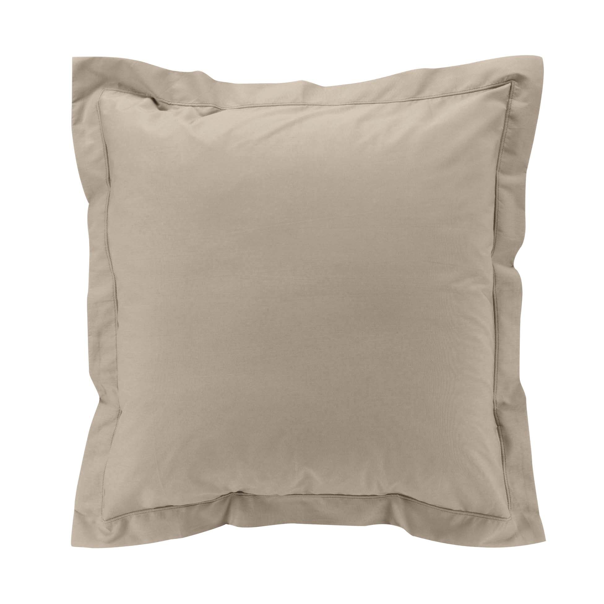 douceur d'intérieur, Percale Sand Percale 100% Cotton Percale Cushion Cover with Raised Seam