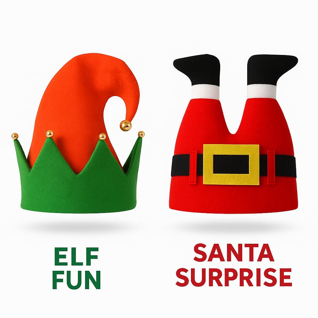 ZANGOC 2 Pack-Novelty Christmas Hats -, Black - Image 2