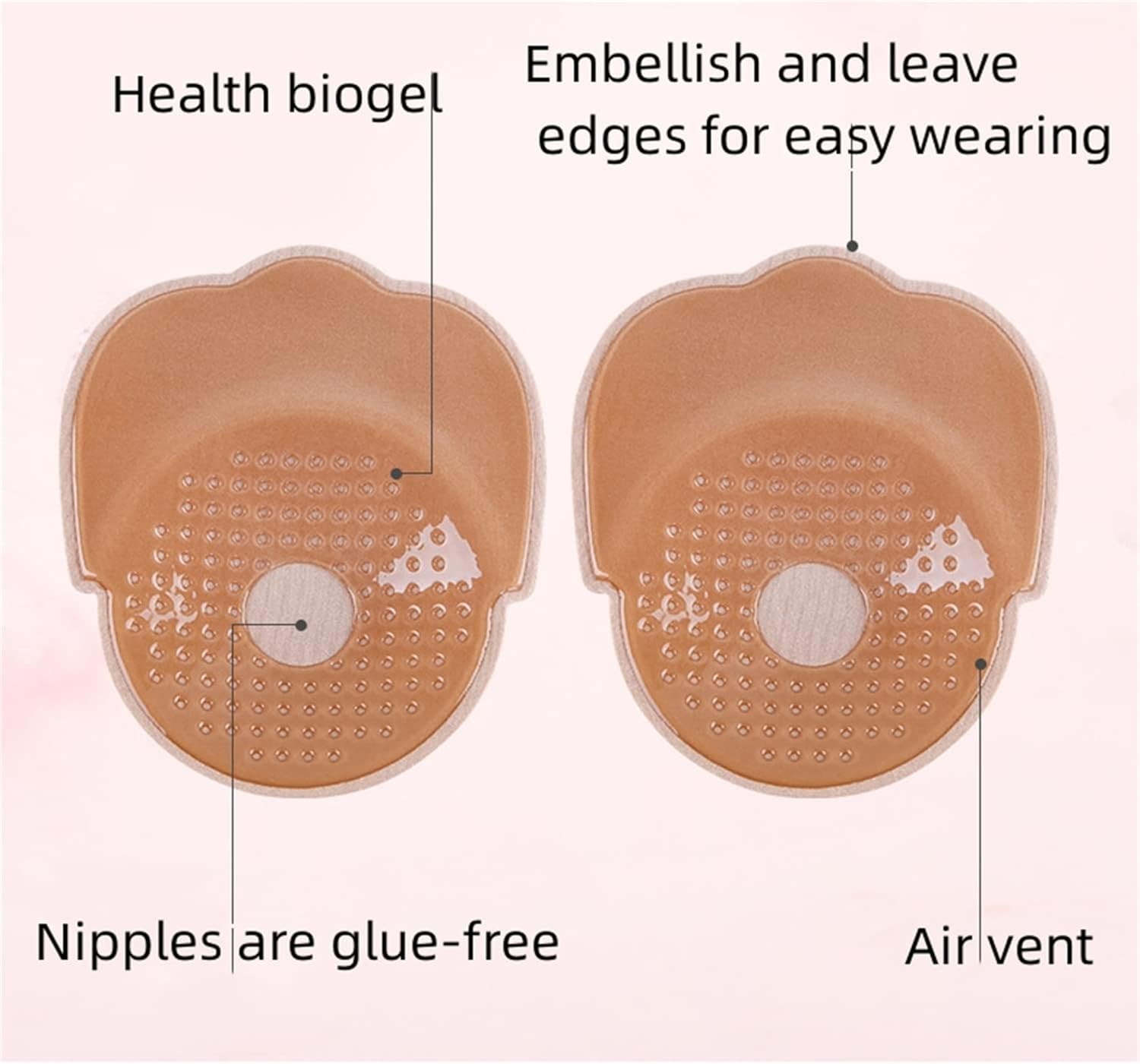Miniatura 3 de ICEGIA Cubiertas para pezones de silicona para mujeres, cubiertas adhesivas para pezones, cubiertas reutilizables para pezones, gel pegajoso, color