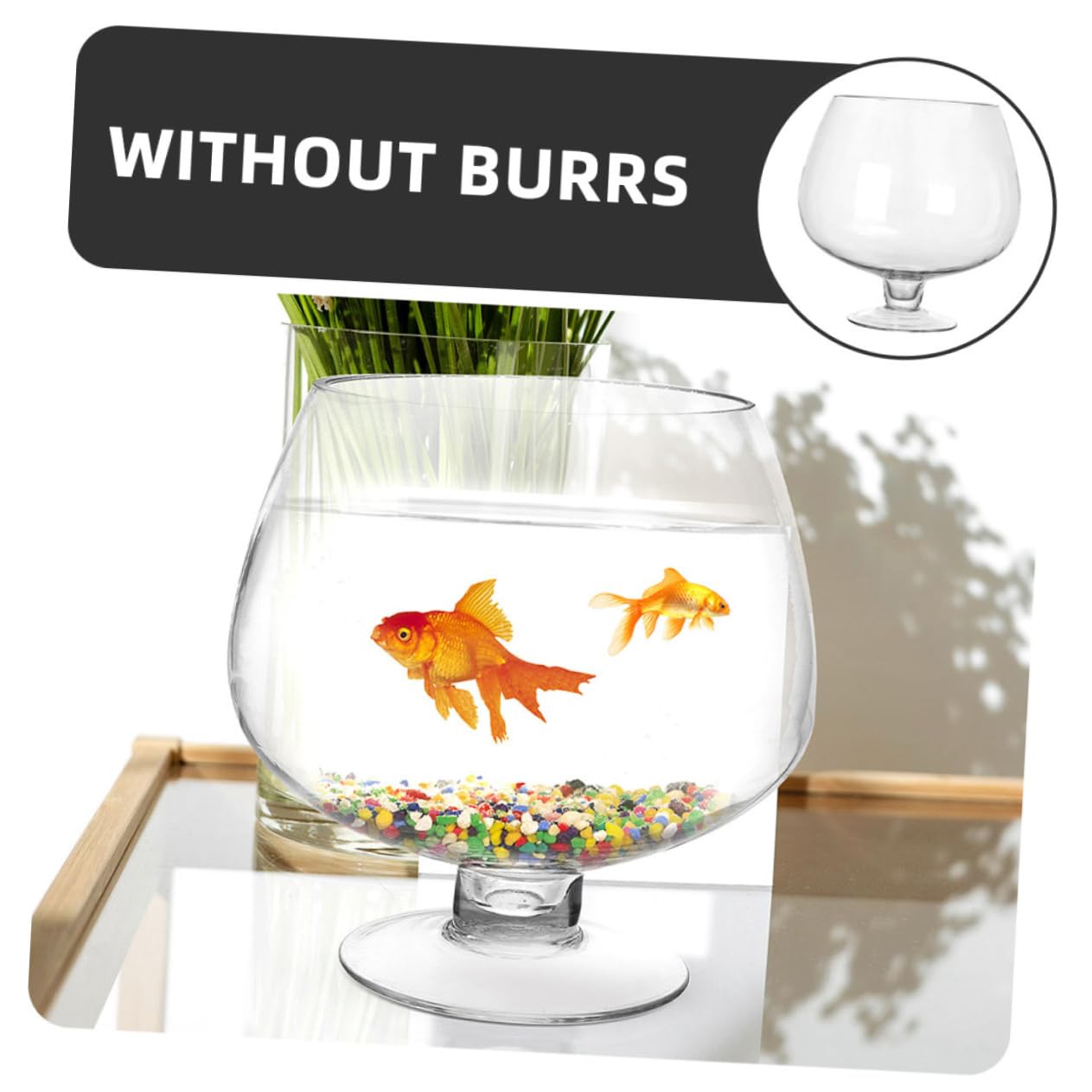 OUNONA Aquarium Verre pour Bettas Délicat Vase à Poissons Transparent Multi-Usage Aquarium De Table pour Poissons Rouges