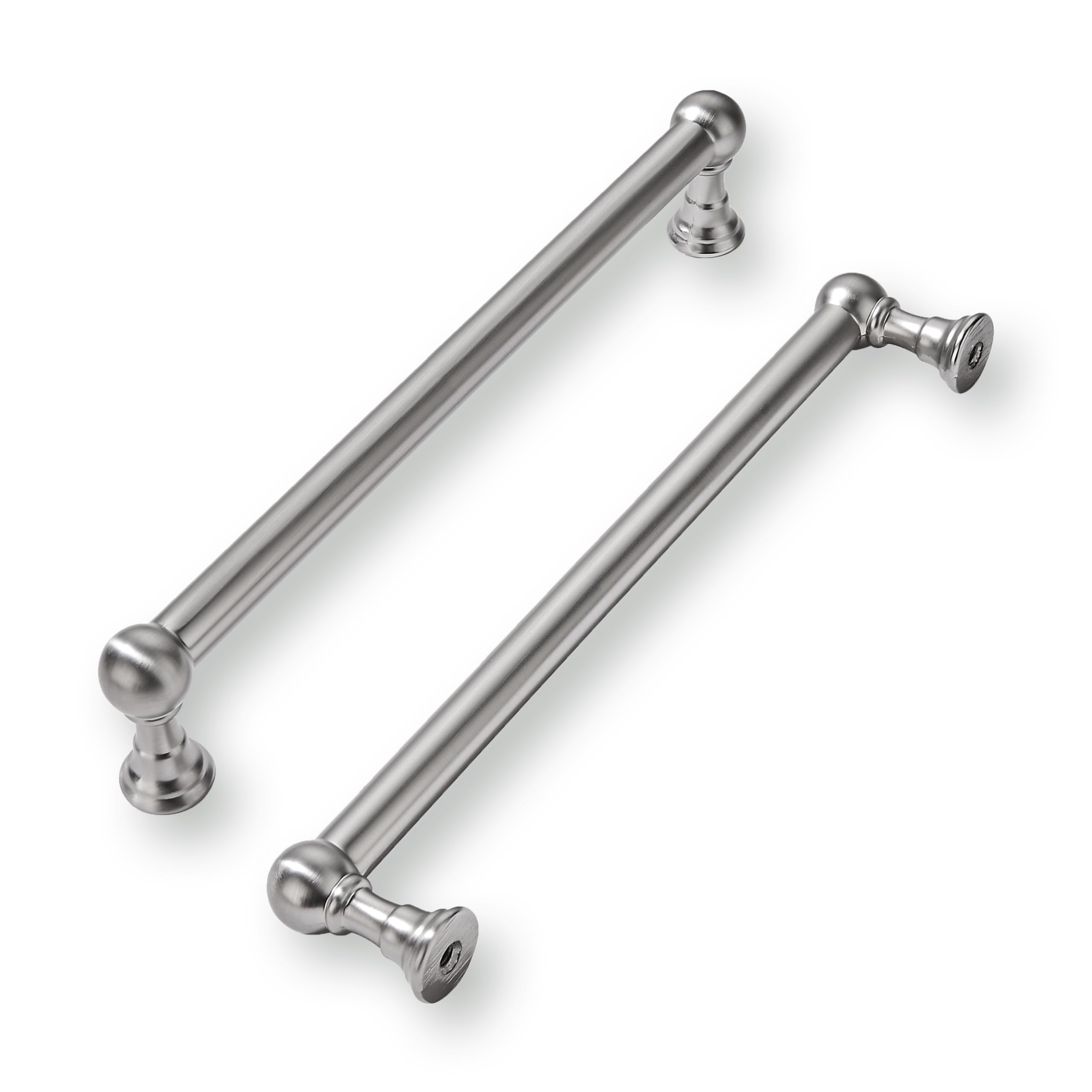 khtumeware 10 Pack 8 Inch Hole Center Brushed Satin Nickel Cabinet Pulls Heavy Duty Solid Cabinet Handles cabinets Dressers Kitchens Handles Bathroom cabinets
