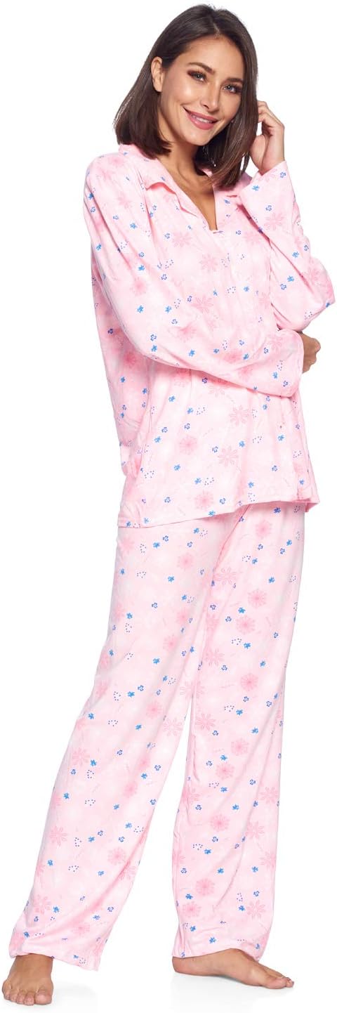 Casual Nights Womens Pajamas Set – Pants and Long Sleeve Sleep Wear for Ladies - Image 3