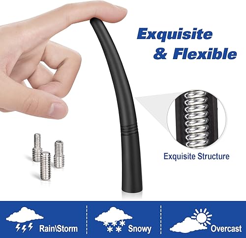 Miniatura 3 de Eightwood Reemplazo de antena de radio de coche de 5.6 pulgadas, mástil de antena universal para vehículo, antena FM AM de goma flexible con