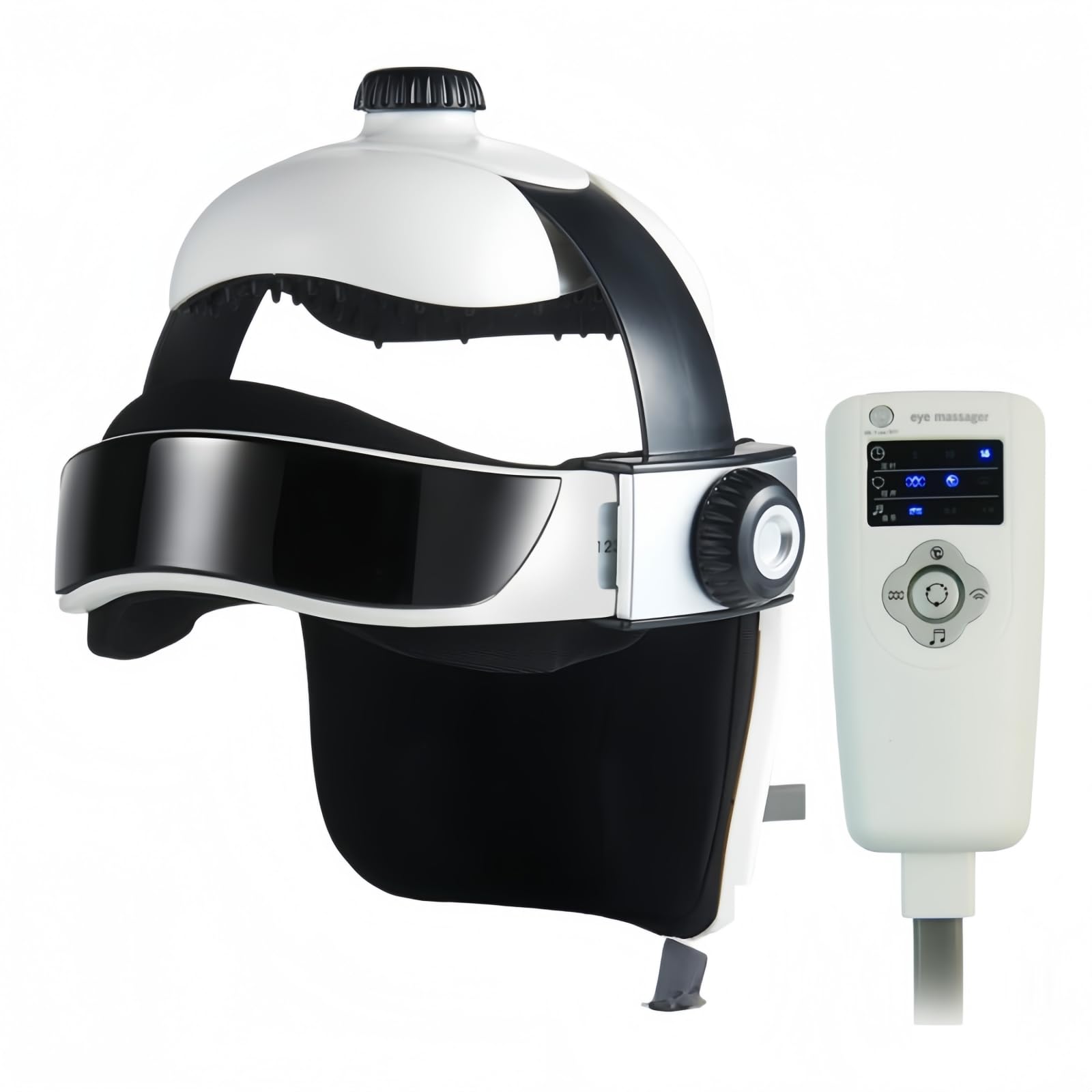 Hsrg Electric Scalp Massage Helmet, Head Massager Cap With Music Heat Vibration Air Pressure, Point Massage Relaxation Machine For Stress & Migraine Relief