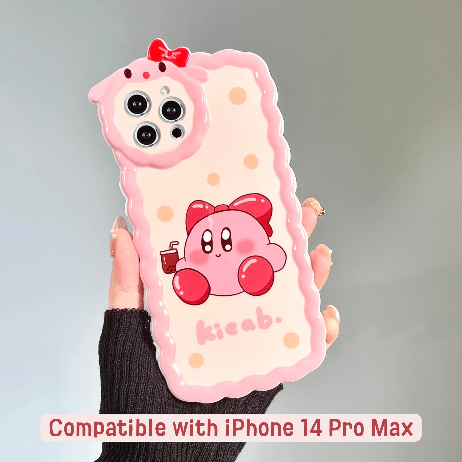 Amazon.com: DorleToro Kirby Pink Phone Case Compatible with iPhone 14 Pro  Max, Kawaii Cartoon Protective Fullcover Case for 6.7 Inches. (Case with  Strap) : Cell Phones & Accessories