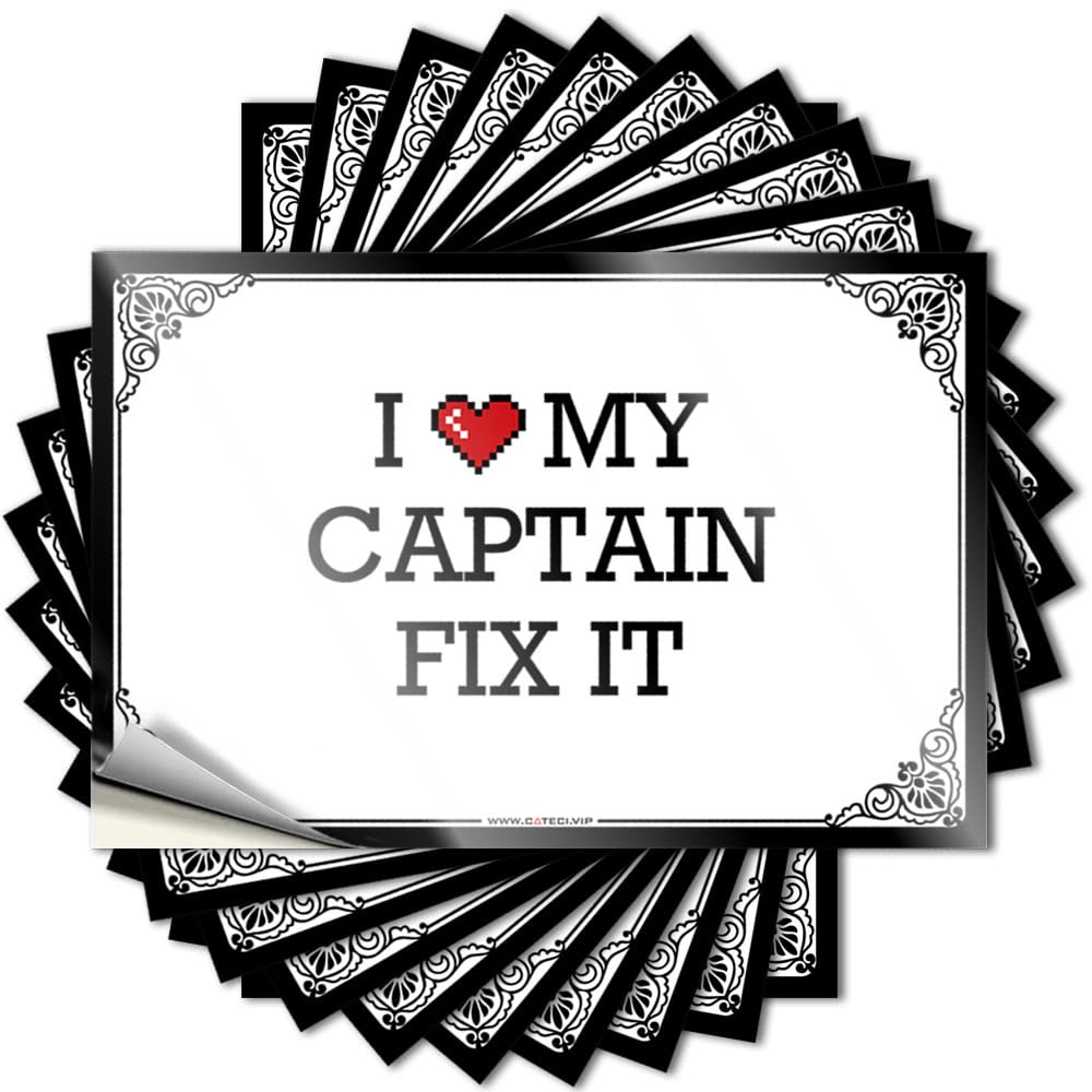 Fzfn Colour Saying Unique Gamers Lover Cover I Love My Captain Fix It - Scratch Resistant Stickers(6X9cm)