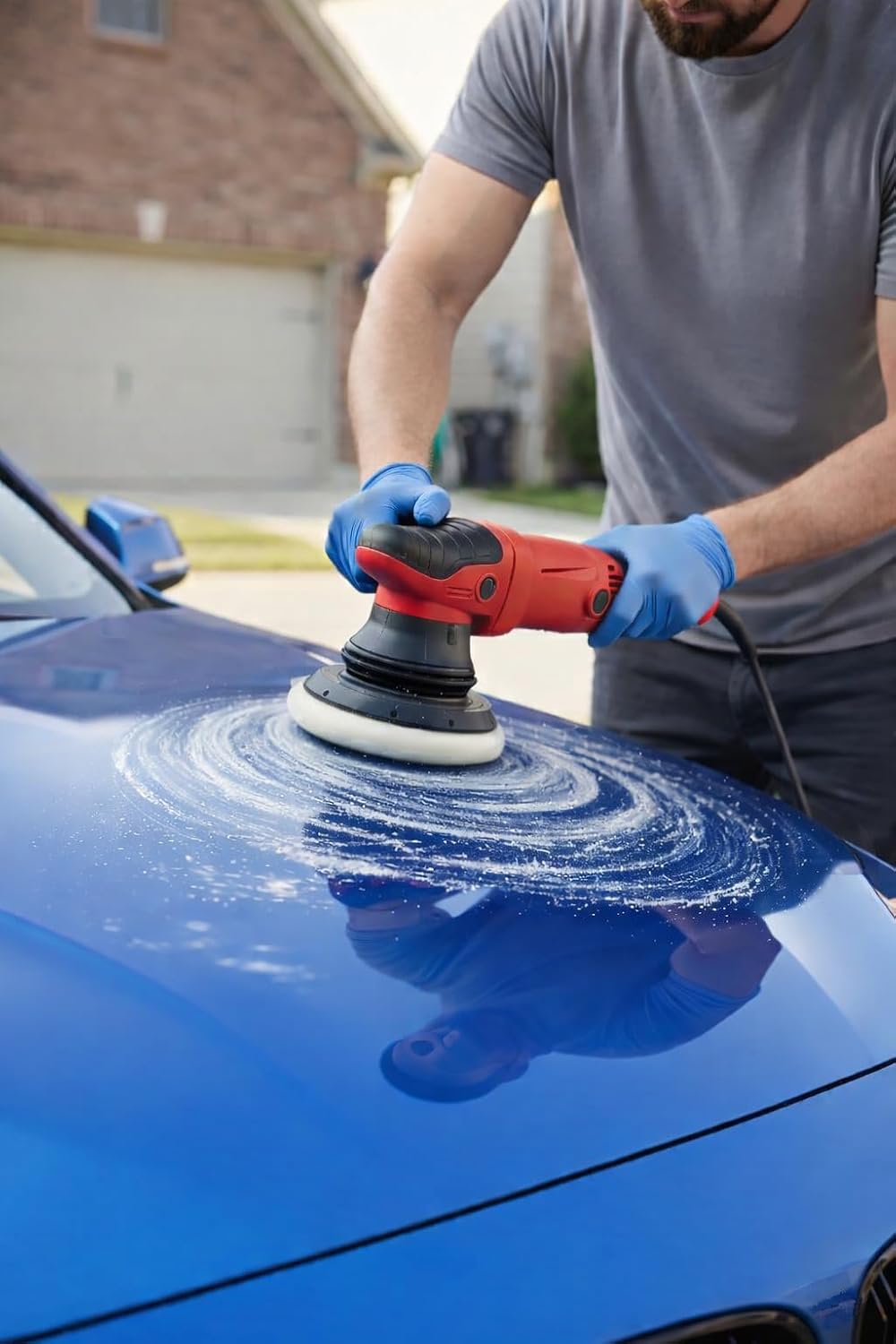 NEW! Electric Polisher Compatible with Bauer 7.5 Amp 6 in. Long-Throw Random Orbit DA Polisher - Powerful Motor Quickly Removes Moderate to Severe Defects in Less Time, Without Leaving Buffer Trails