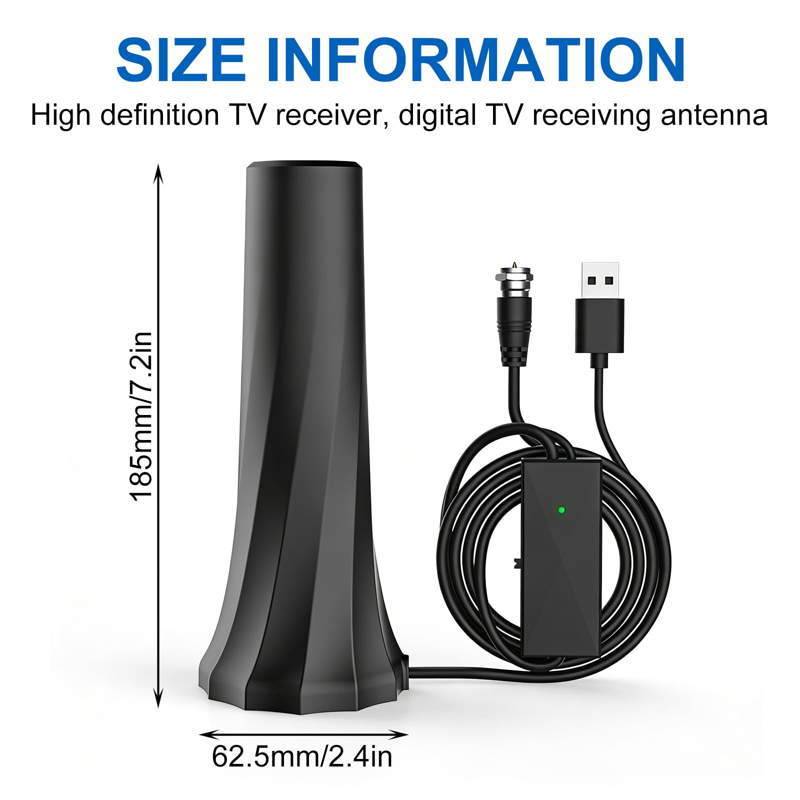 Antenne TV Intérieur Puissante,Antenne TNT IntéRieur,Antenne TV Intérieure pour Télévision Et Un Usage Domestique,Isolation De Haute Qualité, Réception A 360 Degrés